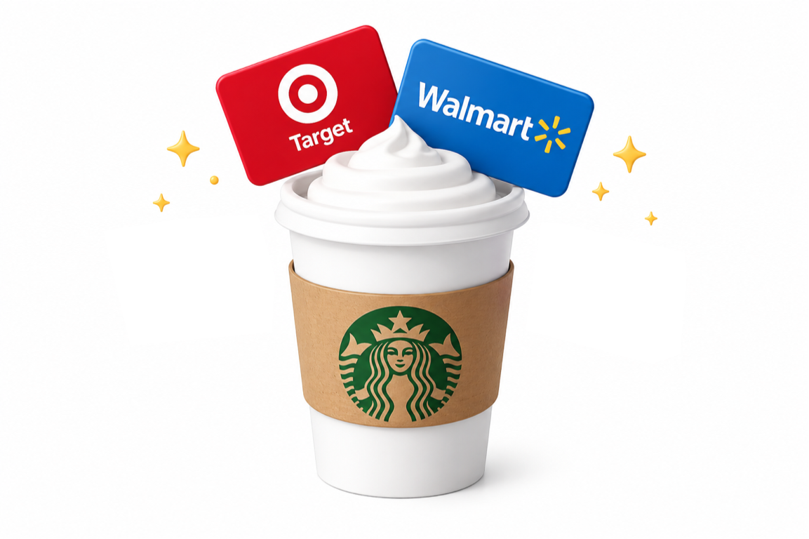 Gift cards from popular retailers